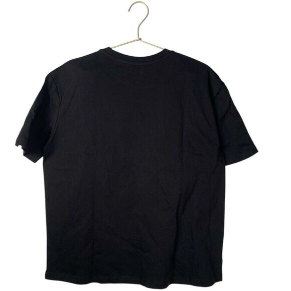 Zara Women's Short Sleeve Tee Shirt Beaded Shoulders‎ Solid Black Size S WP435 - Picture 5 of 8